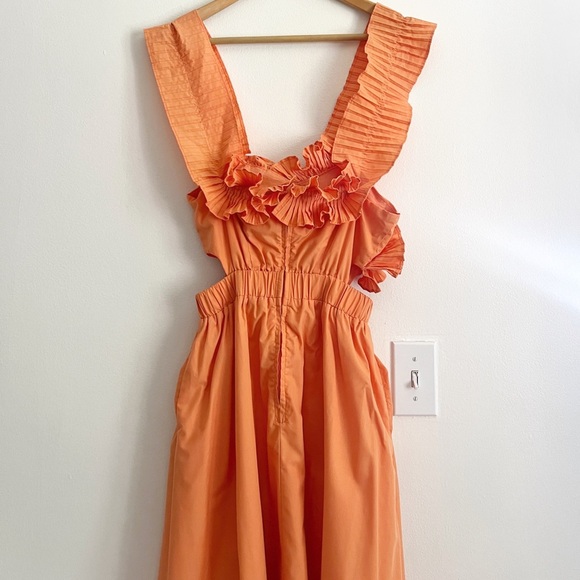Sovere Rapture Maxi Dress Off the Shoulder Ruffle Orange - Picture 8 of 16